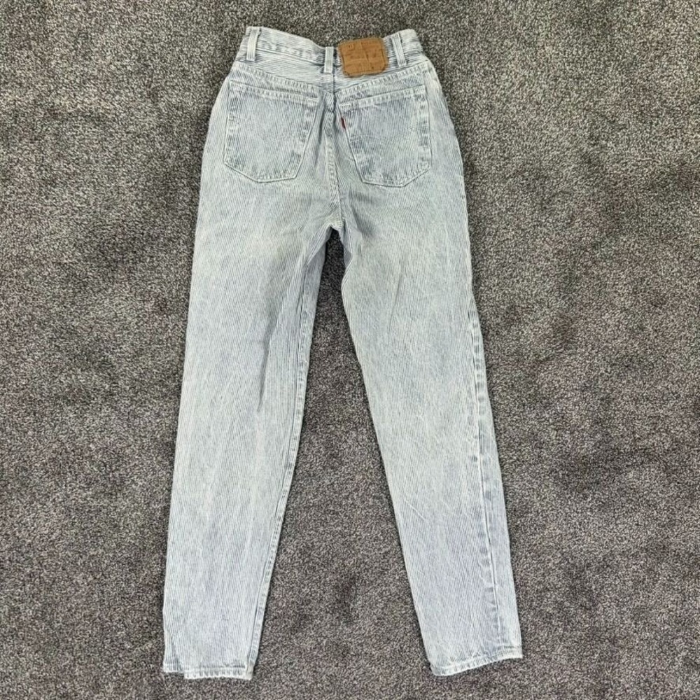 Vintage Levis 501XX Button Fly High Waisted Jean Women Hickory Stripe Denim READ - Picture 2 of 13